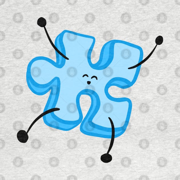 Little Blue Jigsaw Puzzle Piece Character by Squeeb Creative